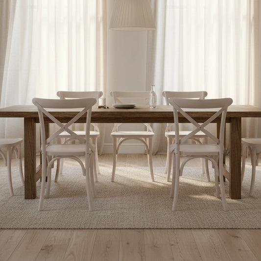 Cross Back Dining Chair - Nude