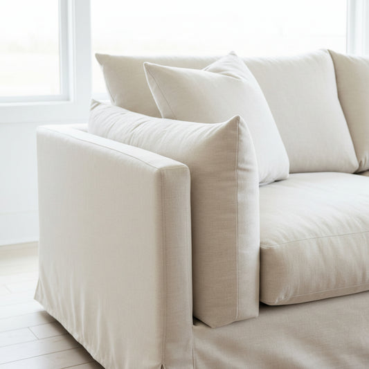 Baxter 3s Sofa with Removable Covers Australian Made in Yellow Code Fabrics