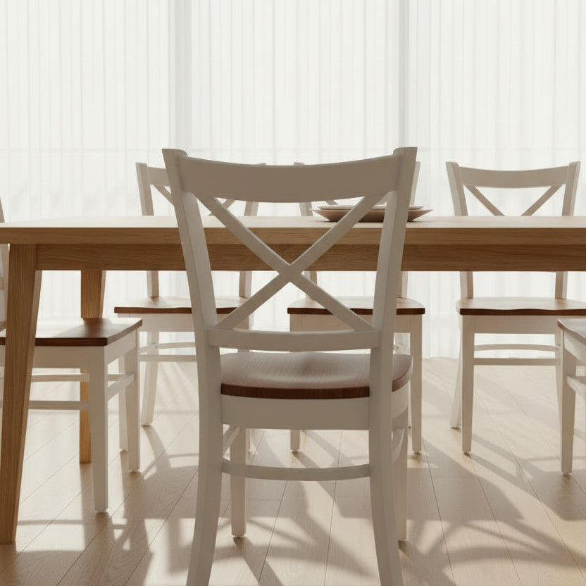 Benowa Crossback Dining Chair White/Timber