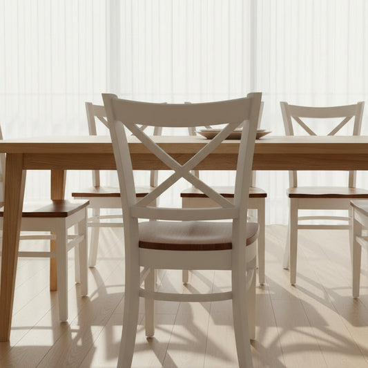 Benowa Crossback Dining Chair White/Timber