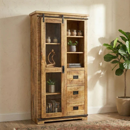 Forge Mango Wood Display Cabinet