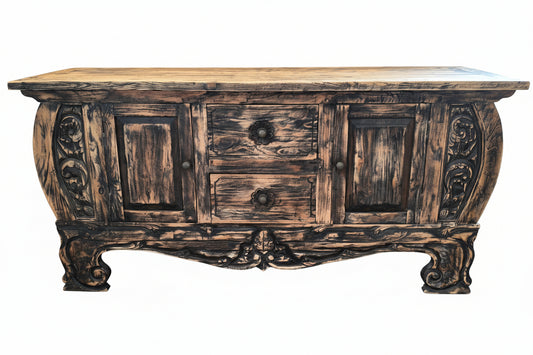 Balinese Carved Sideboard in rustic finish