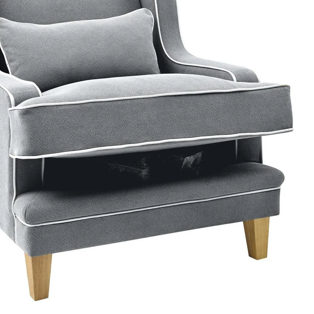Kiama Armchair Grey W/White Piping