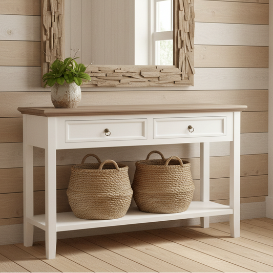 NAPLES 2 Drw Hall Table - 3 Colours