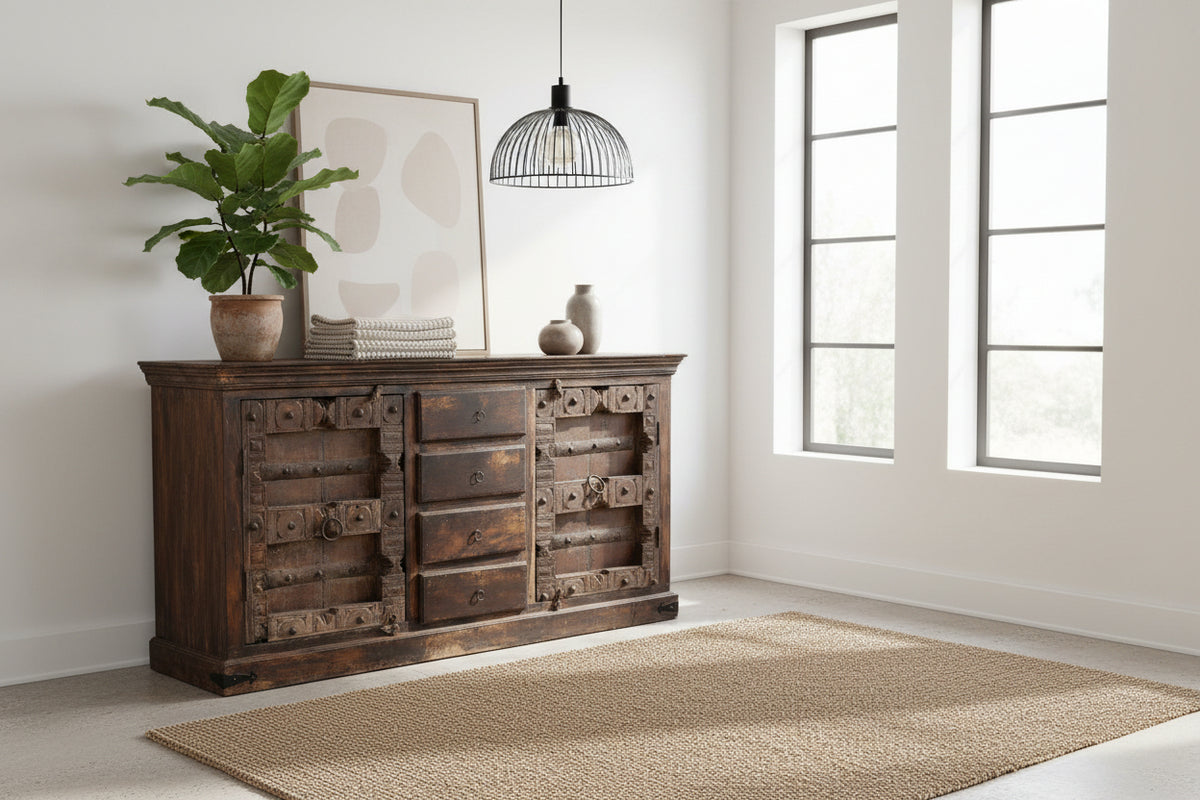 Rustic Indian old Door Sideboard