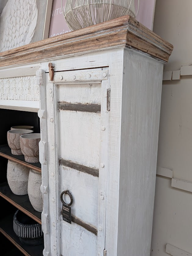 Indian Wall Unit with Rustic Doors and Shelving