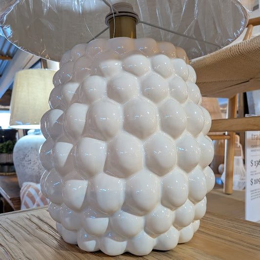 Bubbles Ceramic Table Lamp with Linen look shade