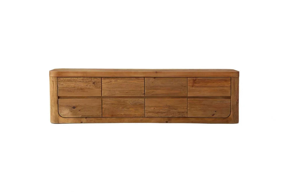Naturo Curved Recycled Timber Media Unit 2000
