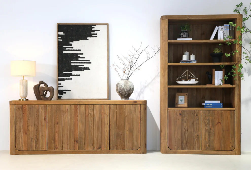 Naturo Recycled Timber Sideboard - Curve (2100mm)