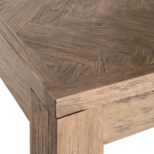 Suma Herringbone top 900 Reclaimed Teak Square Dining table
