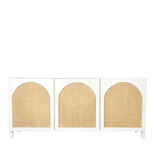 Arch Chalk 3 door Sideboard with Rattan