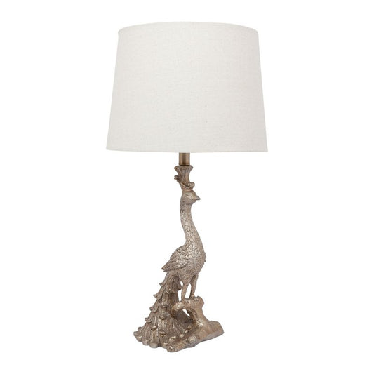 H + Y Grace gold Peacock Table Lamp with shade