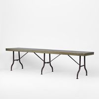 H + Y Long Zinc top Bench with Metal legs