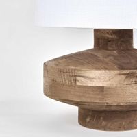 MRD Mango Wood Table Lamp Large with Black or White Shade
