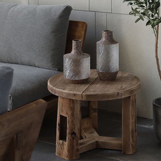 Woodhouse Recycled Timber End Table - Round