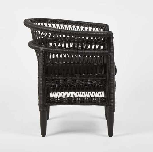 Livingstone Wicker Armchair Black/Black cushion - Outdoor Under-Cover