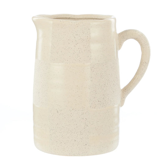 Pierre Check Vase Taupe & White