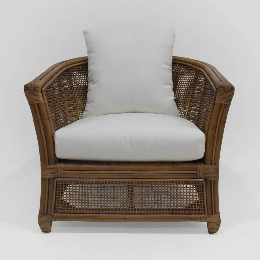 Morocco Armchair Rattan Cream Cushions