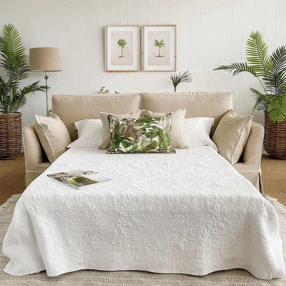 Mosman 3 Seat Queen Sofa Bed Beige