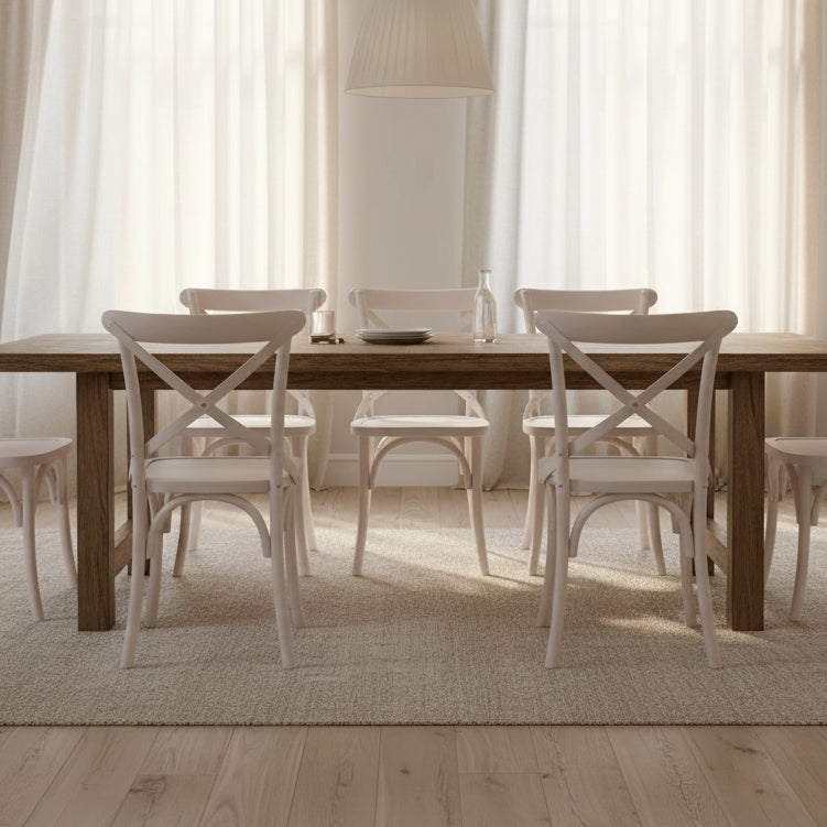Cross Back Dining Chair - Nude