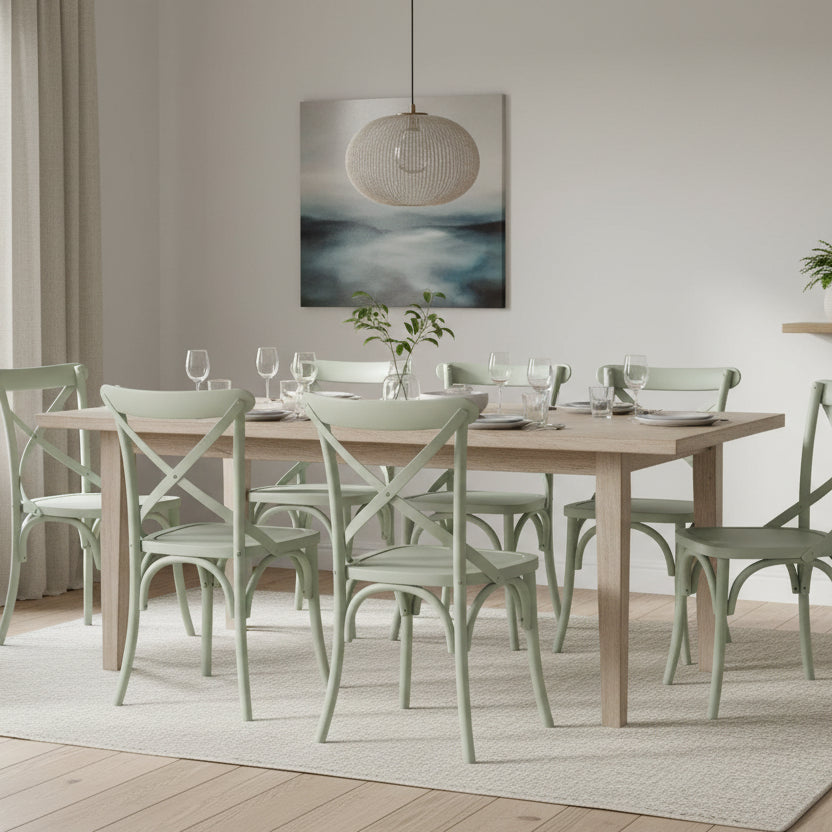 Cross Back Dining Chair - Seafoam