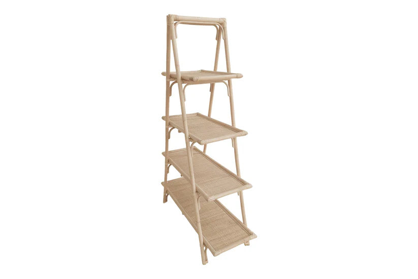 Coastal Rattan A-Frame Shelf Unit