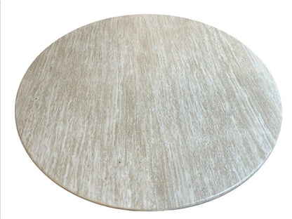 Travertine Style Round Dining Table - 120cm