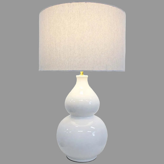 Aura Lamp White with Linen Shade