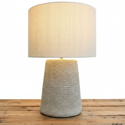 Large Coastal Plantation Natural Table Lamp with Linen shade