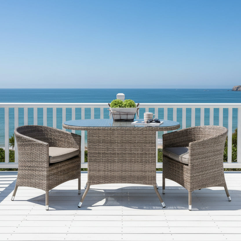Honeymoon Outdoor 3pc Setting - Aluminium / PE Wicker