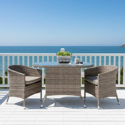 Honeymoon Outdoor 3pc Setting - Aluminium / PE Wicker