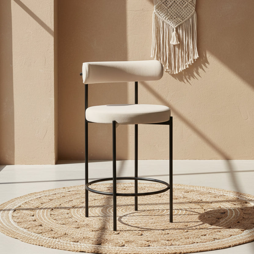 Missy Kitchen Stool - Beige / Black