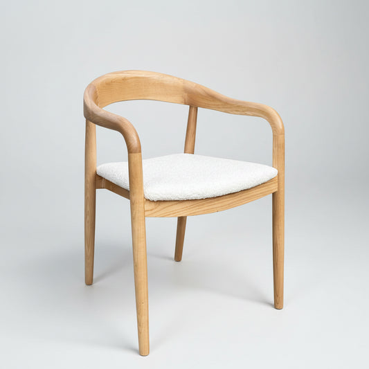Affinity Dining Chair - White Bouclé