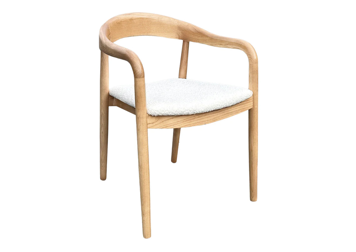 Affinity Dining Chair - White Bouclé