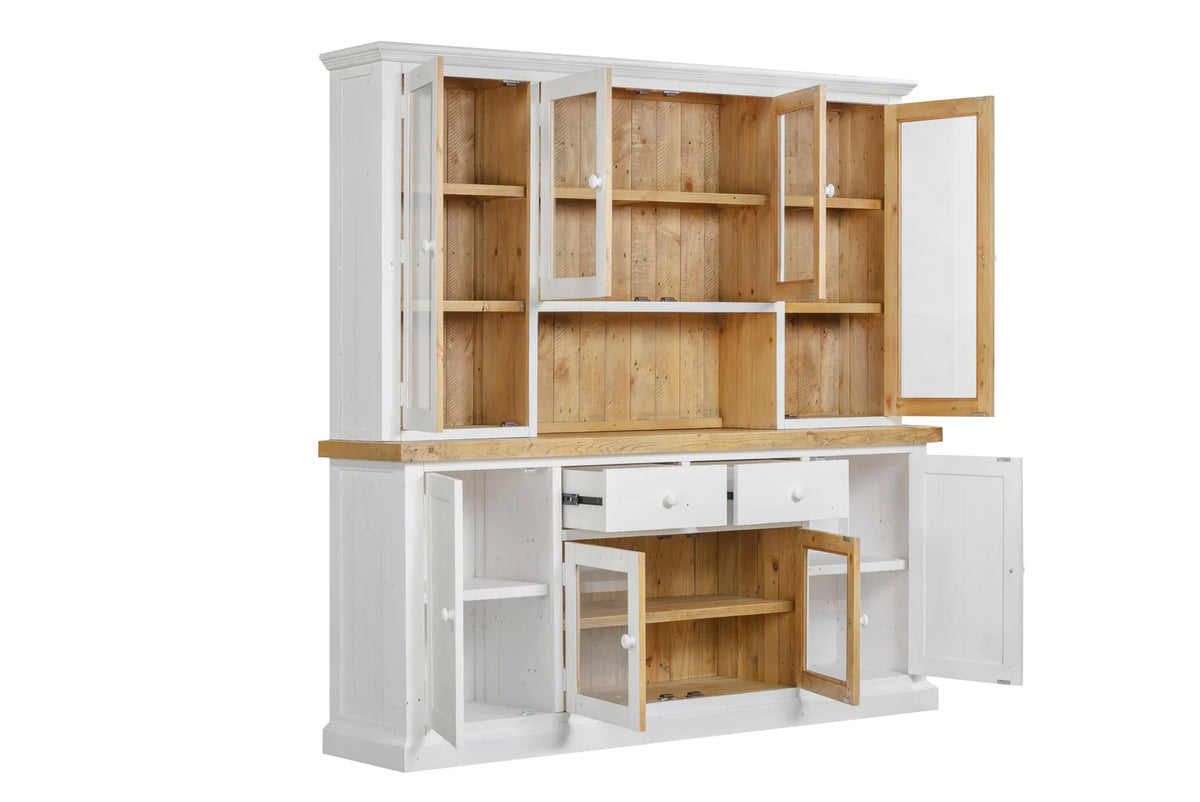Beachhouse Recycled Timber Sideboard + Glass Hutch