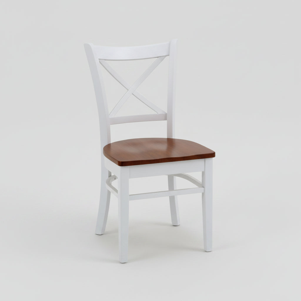 Benowa Crossback Dining Chair White/Timber