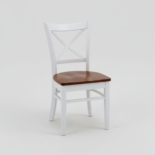 Benowa Crossback Dining Chair White/Timber