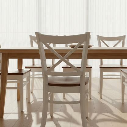 Benowa Crossback Dining Chair White/Timber