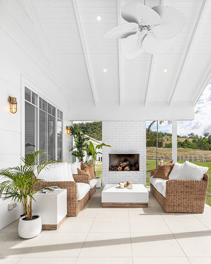 Nari Rattan 3 Seat Sofa with outdoor fabric