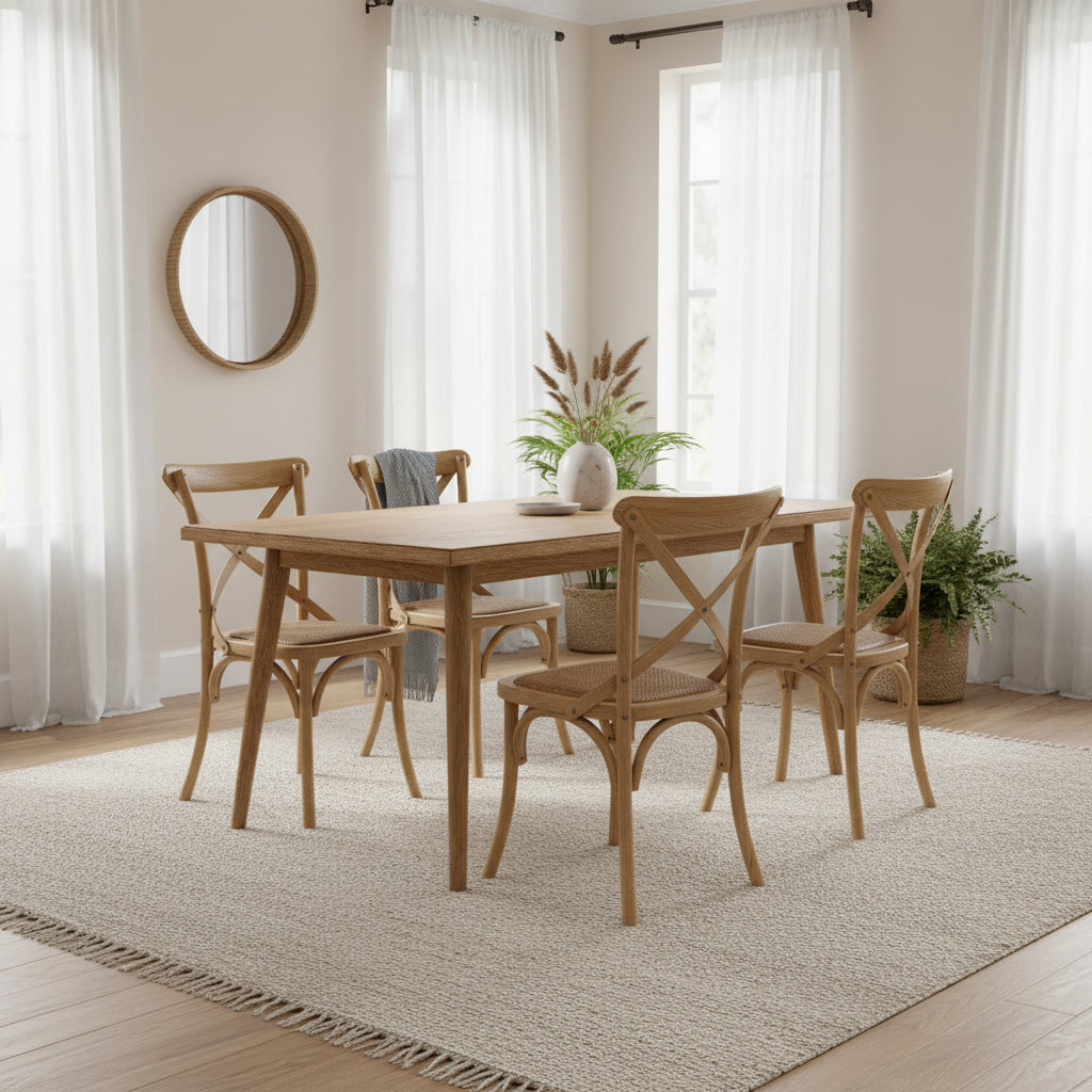 Cross Back Dining Chair - Oak