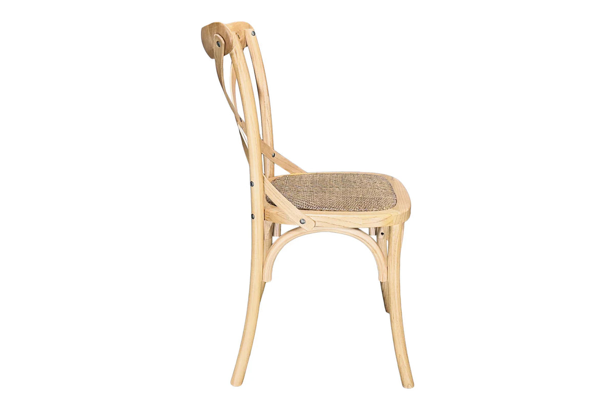 Cross Back Dining Chair - Oak