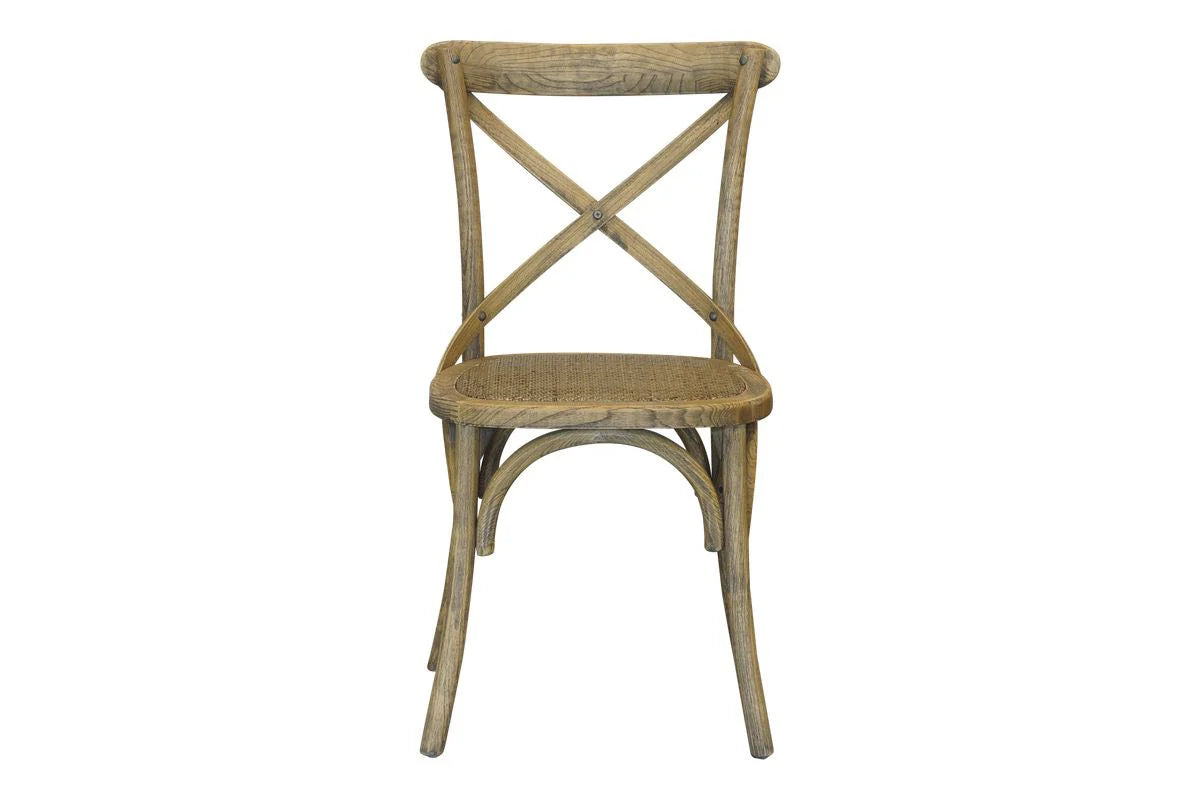 Cross Back Dining Chair - Antique