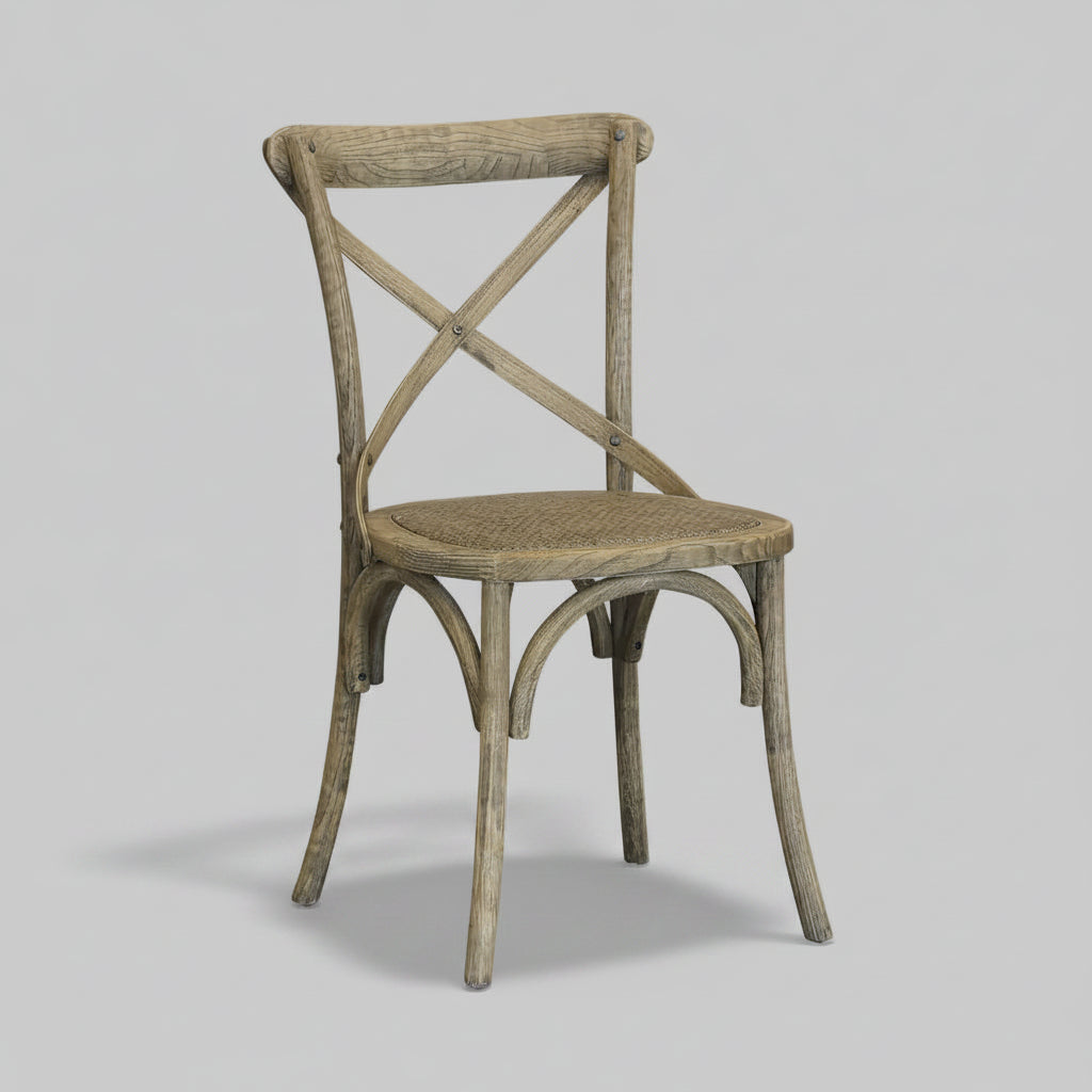 Cross Back Dining Chair - Antique
