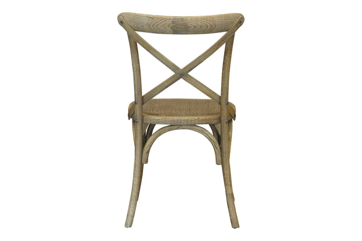 Cross Back Dining Chair - Antique