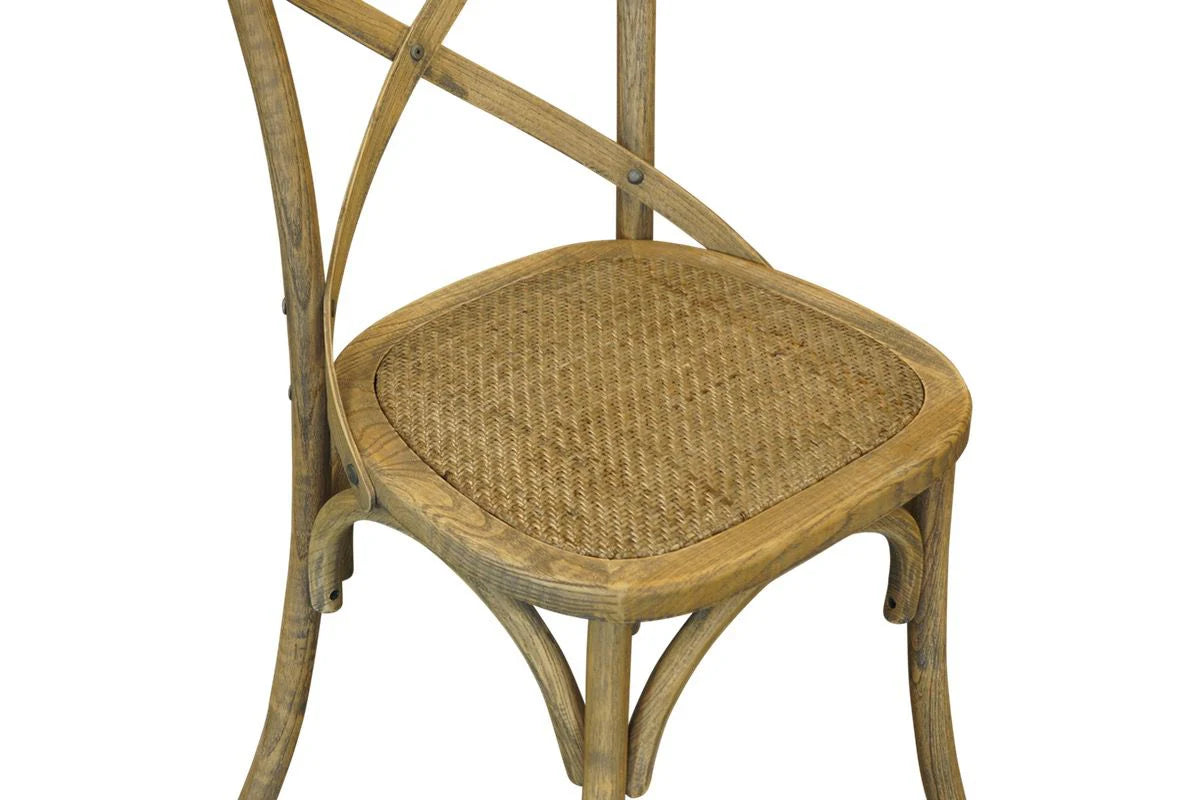 Cross Back Dining Chair - Antique