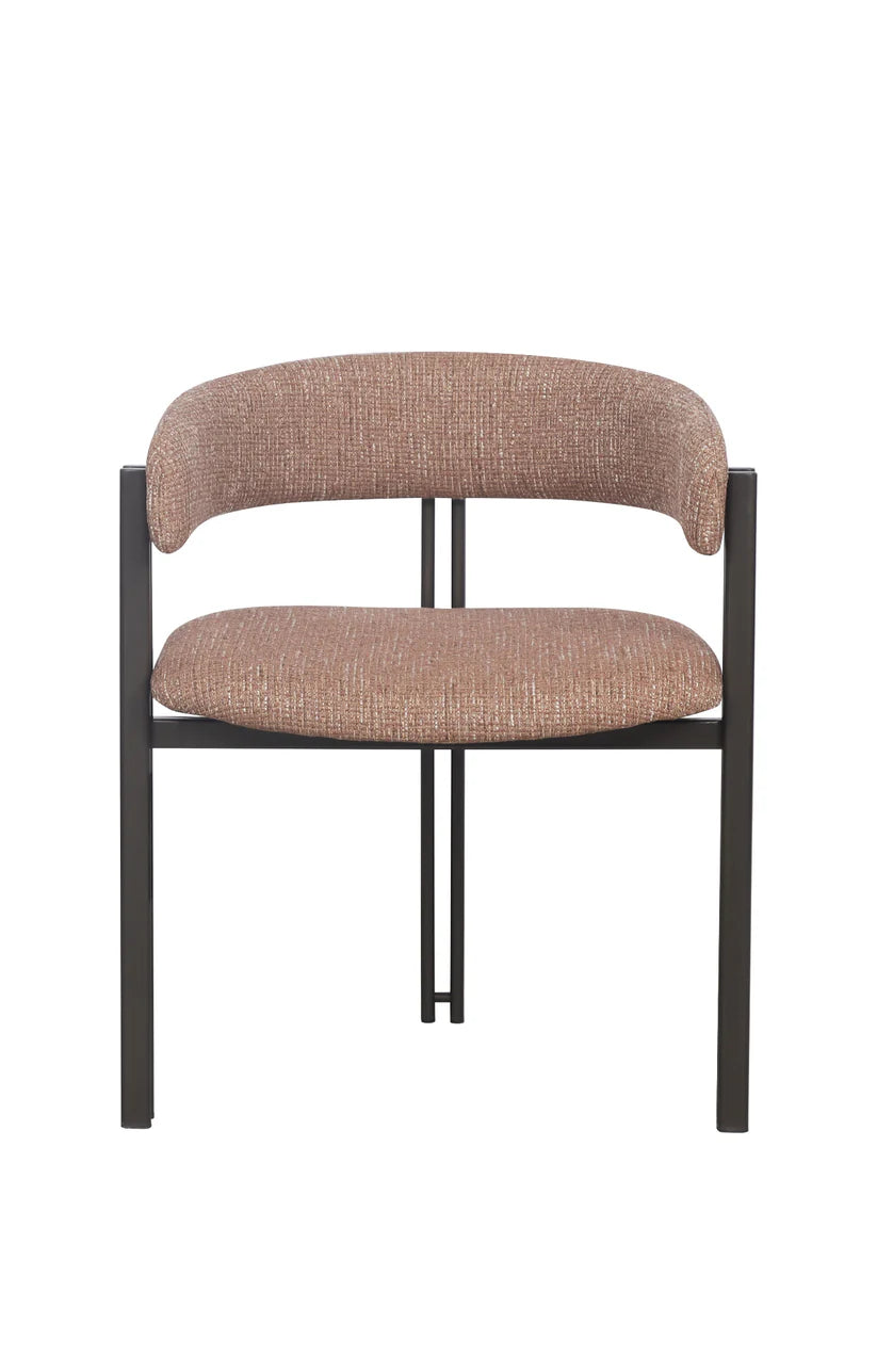 Halo Metal + Chenile Dining Chair - Salted Caramel