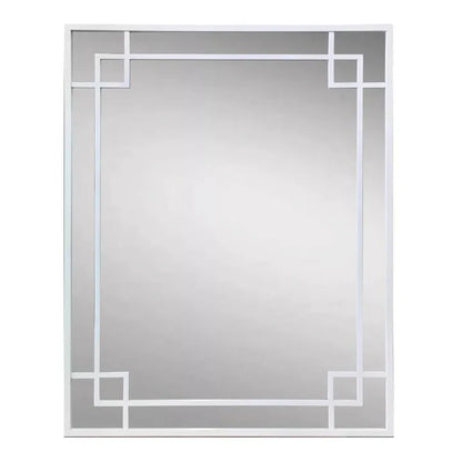Hamptons Large 160cm White Mirror With Corner Detail