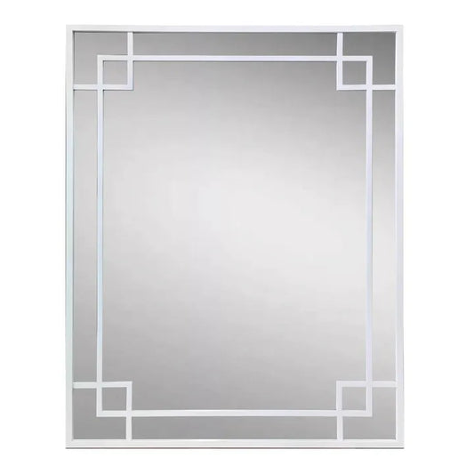 Hamptons Large 160cm White Mirror With Corner Detail
