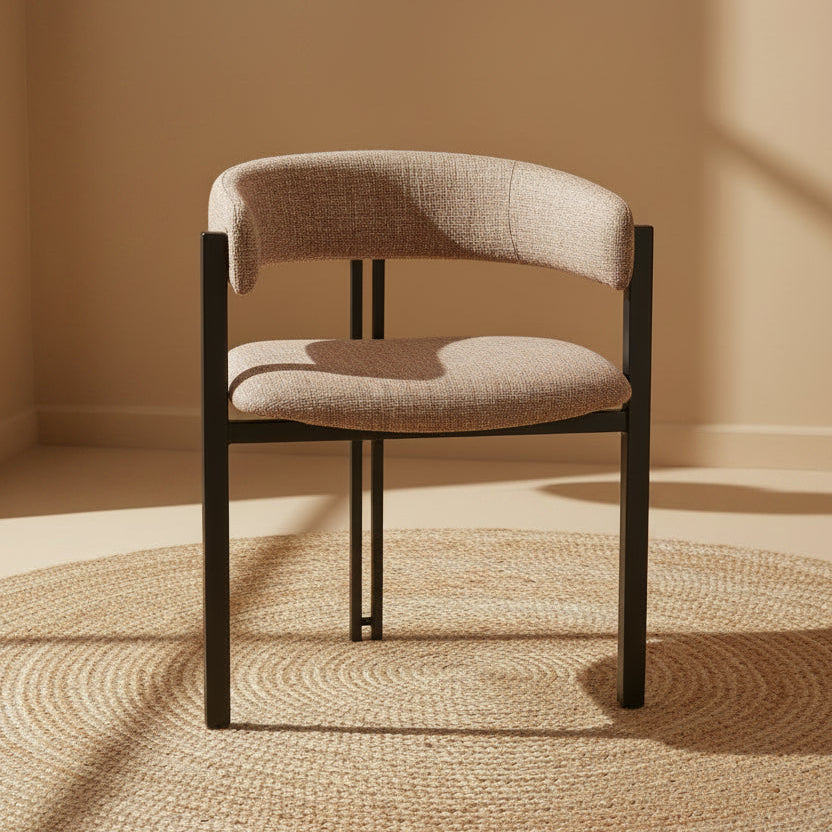 Halo Metal + Chenile Dining Chair - Salted Caramel