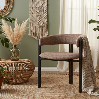 Halo Metal + Chenile Dining Chair - Salted Caramel
